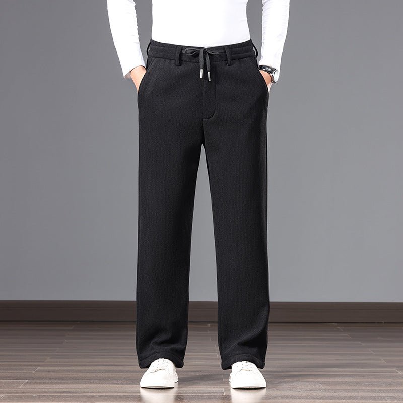 Men's Casual Relaxed-Fit Cotton Blend Sweatpants with Drawstring and Straight Leg Chichicherry