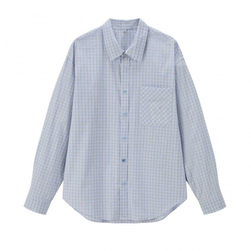 Unisex Oversized Checkered Shirt with Casual Fit and Patch Chest Pocket Chichicherry
