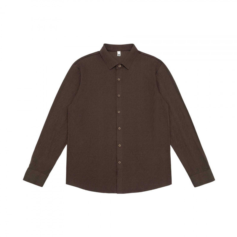 Men's fine cotton shirt with Kent collar, full button placket and rounded hem Chichicherry