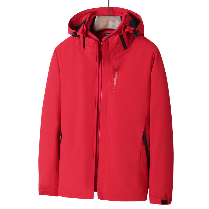 Men's softshell outdoor jacket with waterproof membrane, detachable hood and concealed zipper Chichicherry