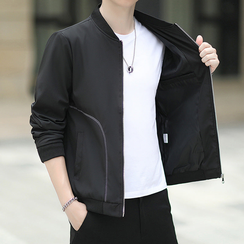 Men's lightweight nylon bomber with minimalist design and ribbed cuffs Chichicherry