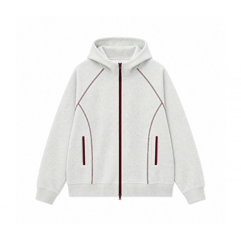 Men's sporty hooded sweatshirt jacket with contrast zipper and ergonomic seams Chichicherry