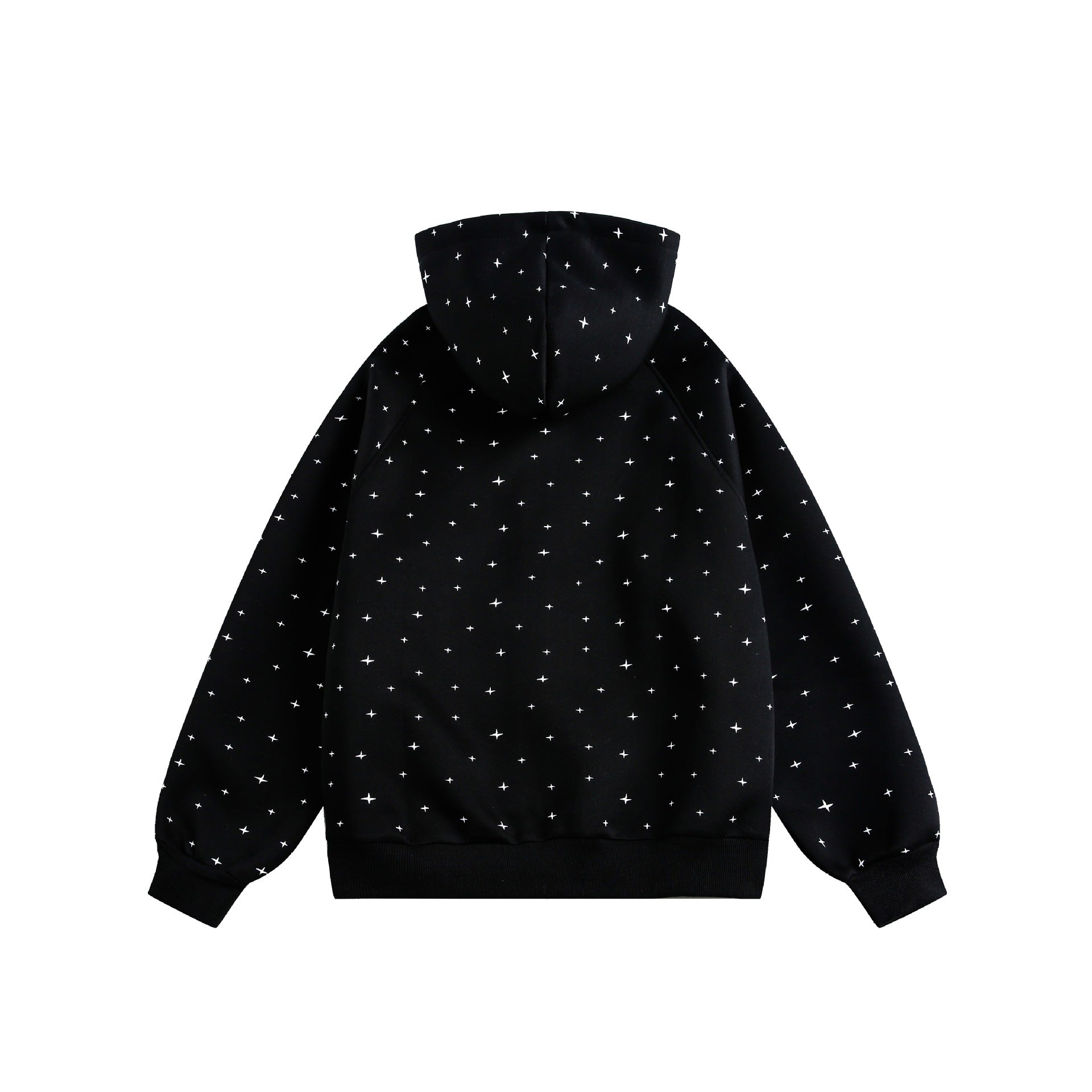 Unisex Oversized Hoodie Jacket with Star Print and Full Zip Chichicherry