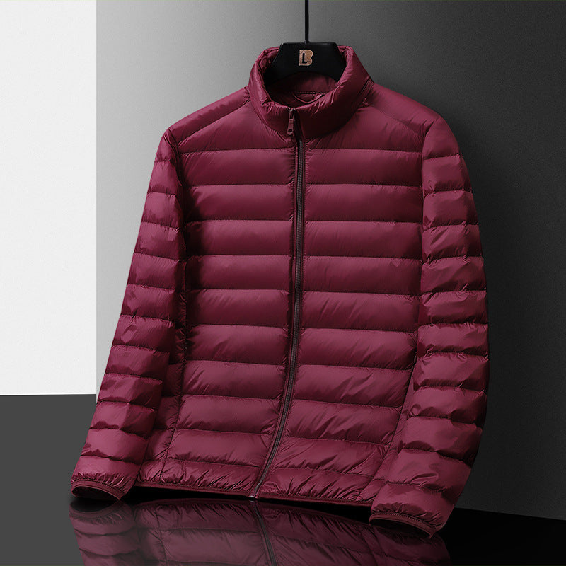 Men's Ultraleight Quilted Down Look Quilted Jacket with Stand-up Collar and Pack Function Chichicherry