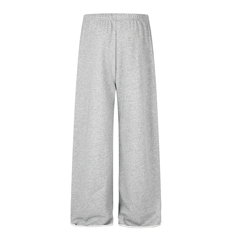 Women's Extra Wide Palazzo Sweatpants with Comfort Waistband, Drawstring and Star Applique Chichicherry