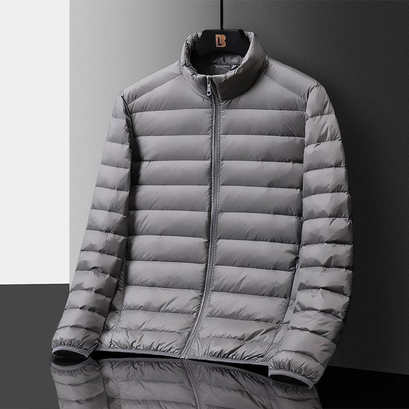 Men's Ultraleight Quilted Down Look Quilted Jacket with Stand-up Collar and Pack Function Chichicherry
