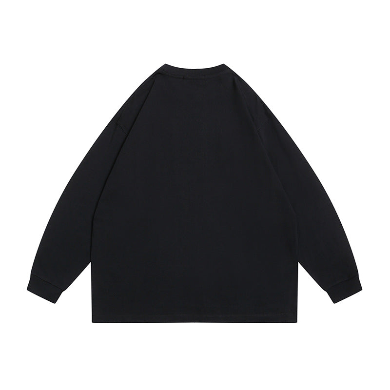 Unisex Oversize-Longsleeve shirt made of cotton blend with small chest print and ribbed cuffs Chichicherry