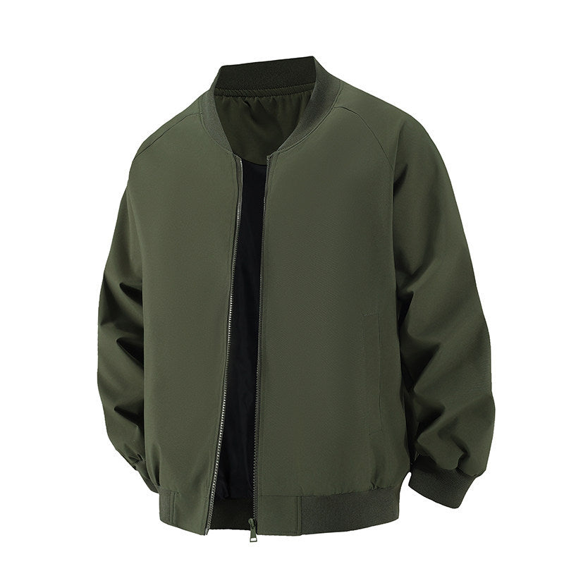 Men's Minimalist Oversized Bomber Jacket with Raglan Sleeves, Elastic Hem & Comfort Collar Chichicherry