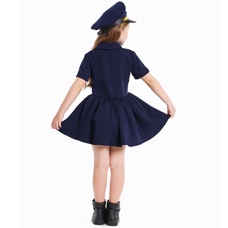 Girl pilot dress with stylish cut and detailed accessories Chichicherry
