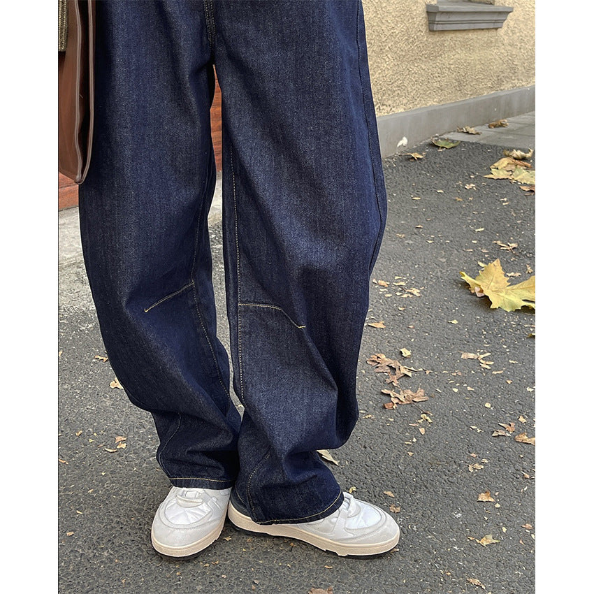 Women's Wide Baggy Jeans in Relaxed Fit with High Waist and Distinctive Stitching Details Chichicherry