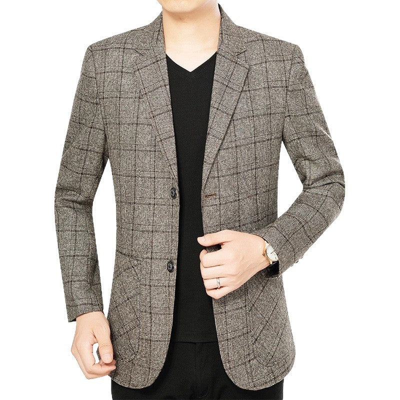 Men's blazer slim fit checked in Glencheck with light texture and unlined interior processing Chichicherry