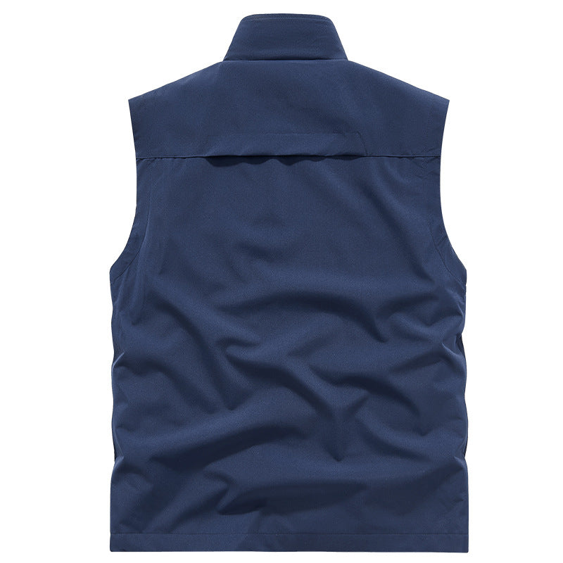 Men's Lightweight Outdoor Utility Vest with Mesh Lining, Wind-Resistant Microfiber and Secure Zipper Pockets Chichicherry