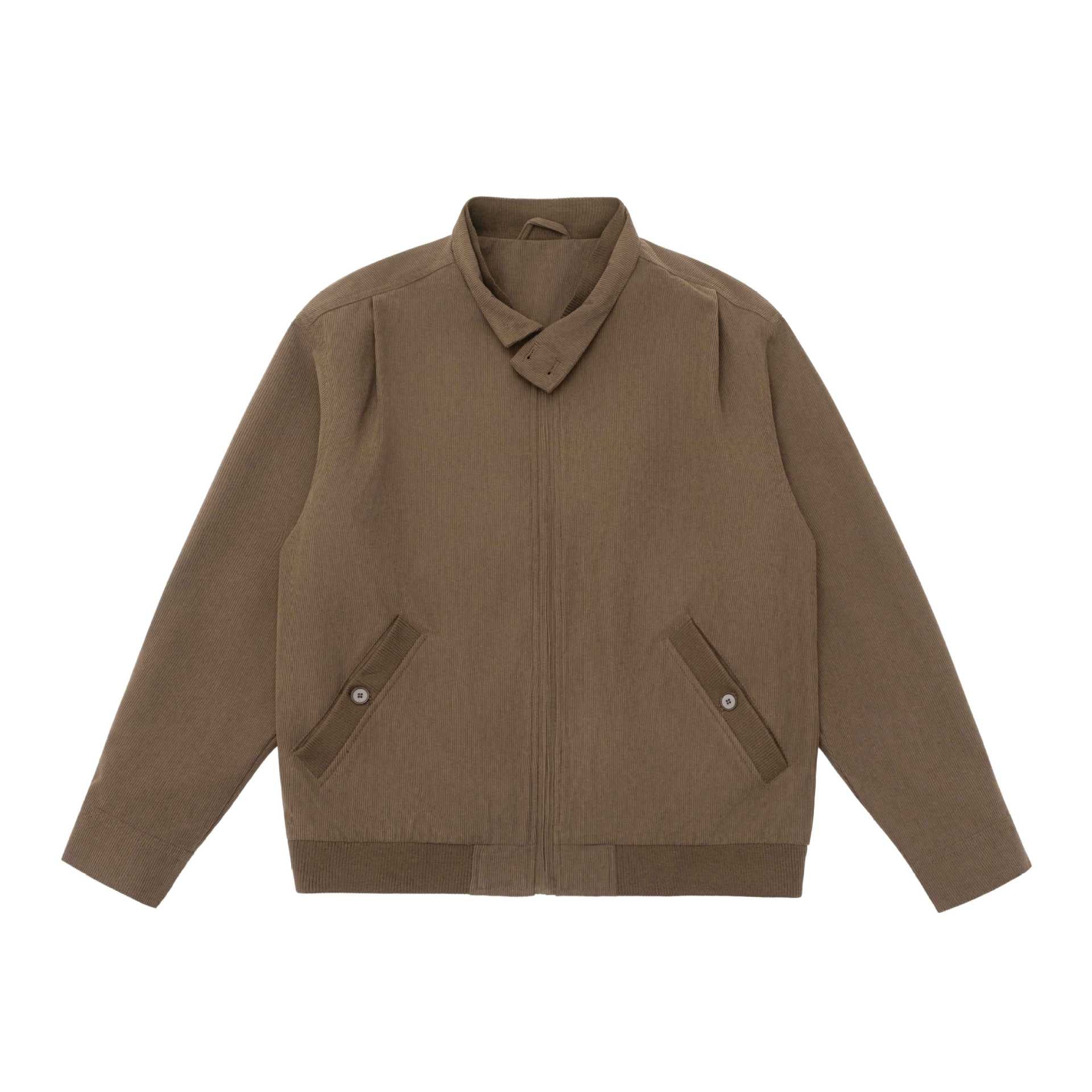 Men's Padded Jacket in Cord Look with Stand-Up Collar and Flap Pockets Chichicherry