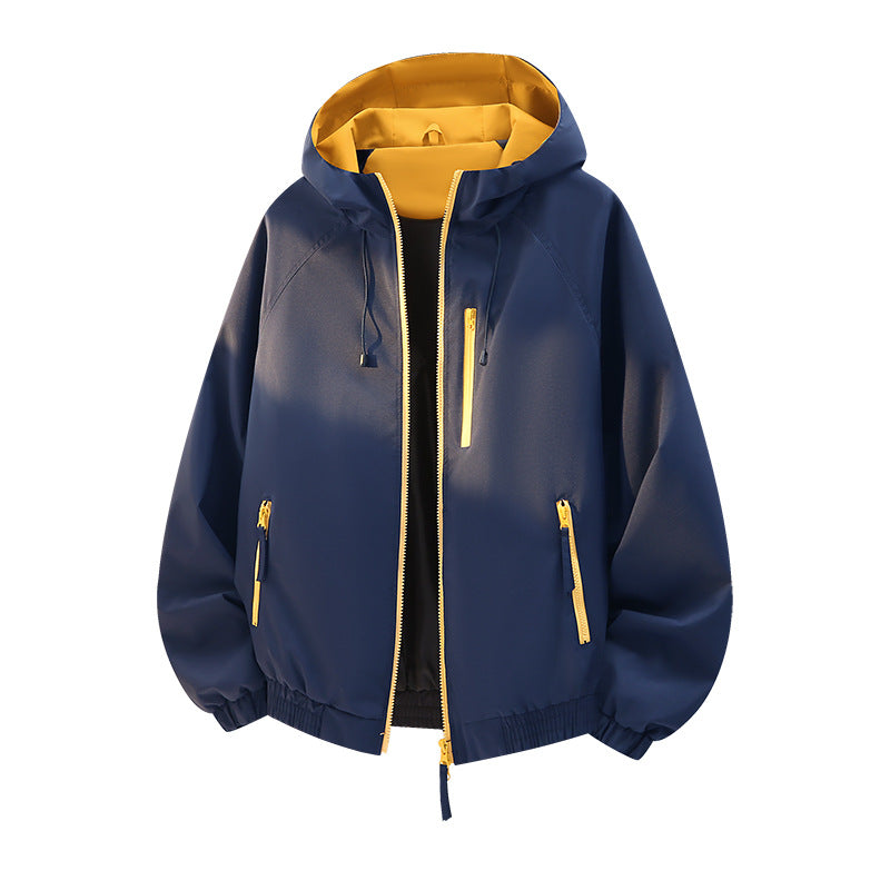 Women's lightweight hooded shell jacket in urban look with contrasting lining, zippered pockets, and elastic hem Chichicherry