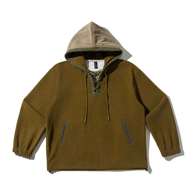 Unisex Oversize Hoodie with Lacing and Kangaroo Pockets Chichicherry
