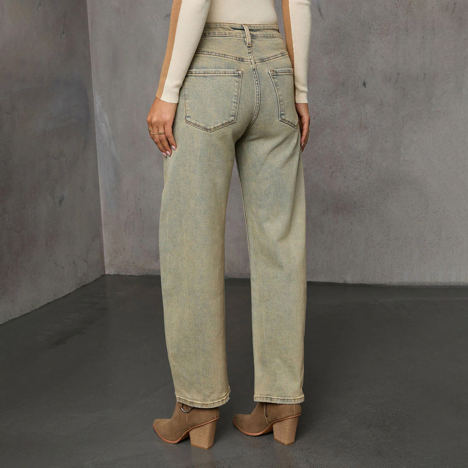 Ladies High-Waist Culotte Jeans with visible front seam Chichicherry