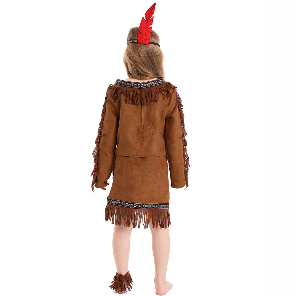 Girl Indian costume with fringes and embellished details Chichicherry