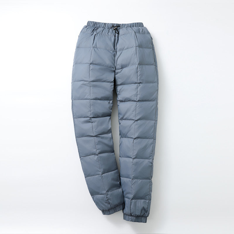 Men's Padded Thermal Pants with Check Quilting and Elastic Hem Chichicherry