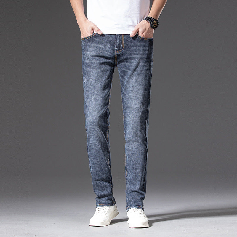 Men's Slim-Straight Stretch Jeans with Light Used Look Chichicherry