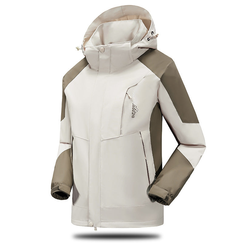 Men's water- and windproof softshell outdoor jacket with adjustable hood and zippered pockets Chichicherry