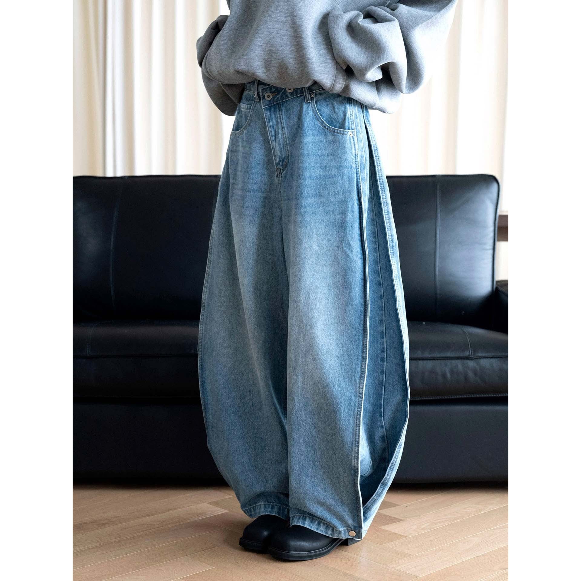 Women's Wide Leg Jeans with High Waist, Deep Crotch and Wide Leg Chichicherry