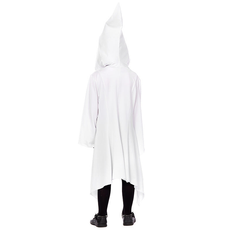 Ladies Ghost Costume with Hood and Wide Flared Sleeves Chichicherry