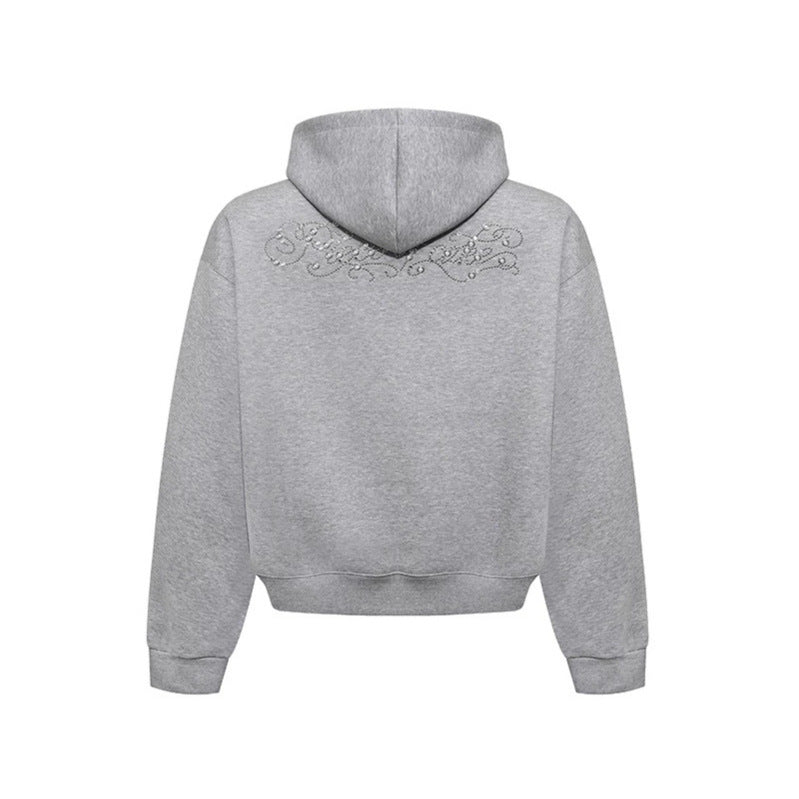 Women's hoodie with decorative stone trim and kangaroo pocket Chichicherry