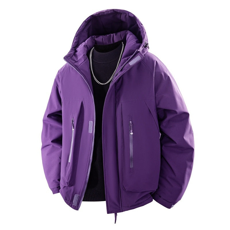 Men's Padded Hooded Outdoor Jacket with Water-Repellent Membrane and Technical Zipper Pockets Chichicherry