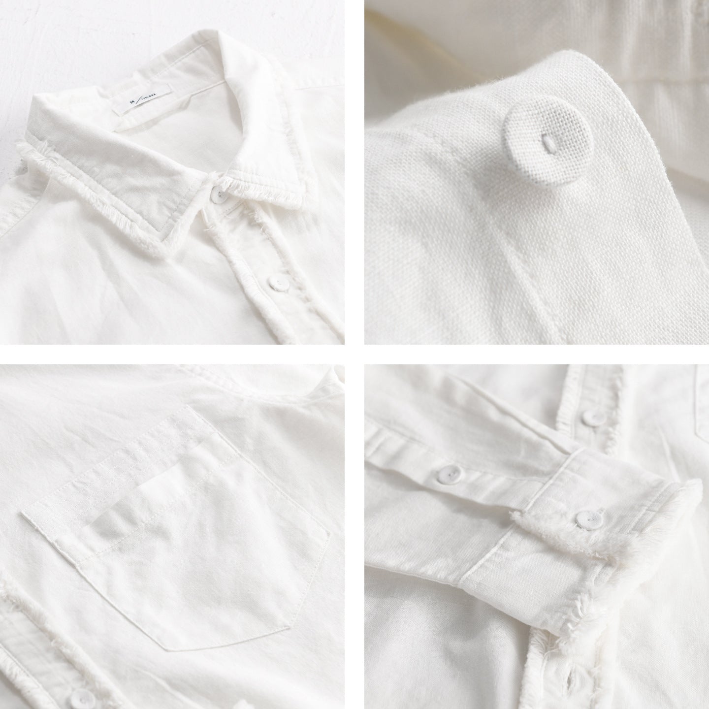 Men's fringe overshirt made of cotton blend with chest pocket and button placket Chichicherry