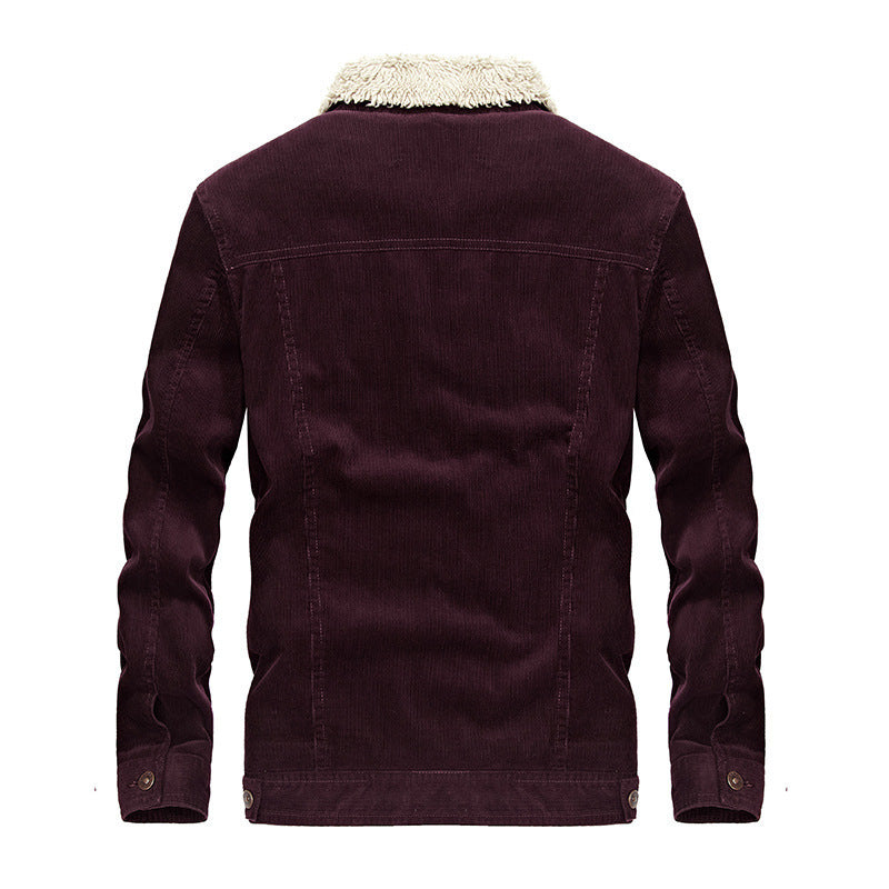 Men's cord trucker jacket with teddy lining and patch breast pockets Chichicherry