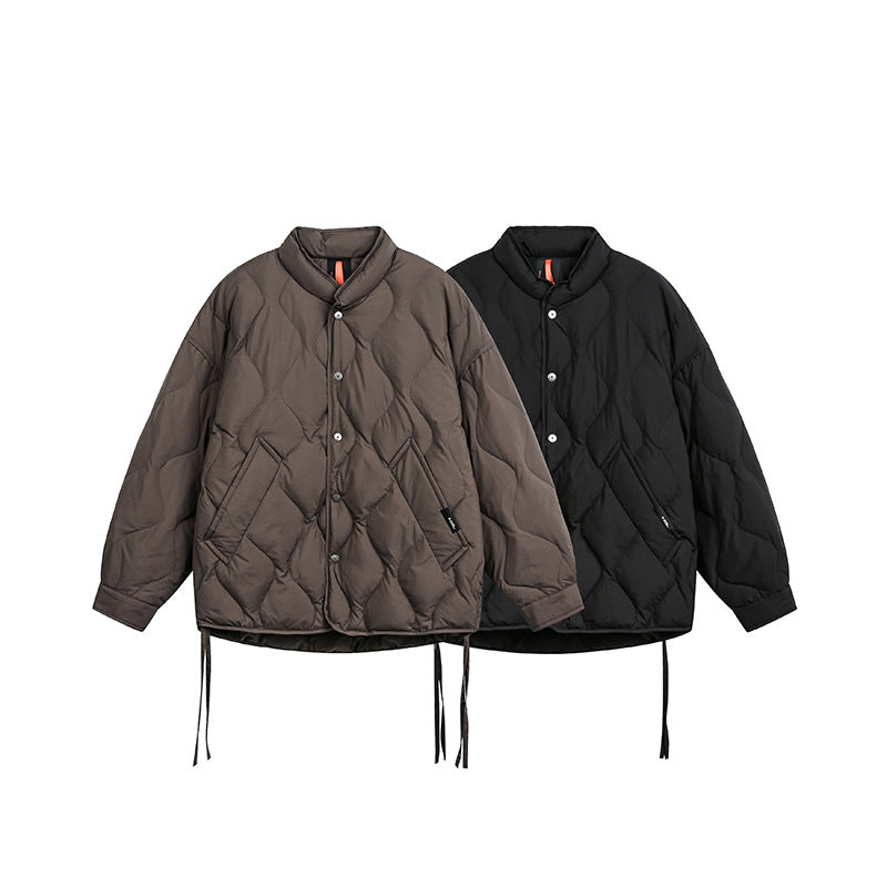 Men's Short Quilted Oversized Insulation Jacket with Diamond Quilting Chichicherry