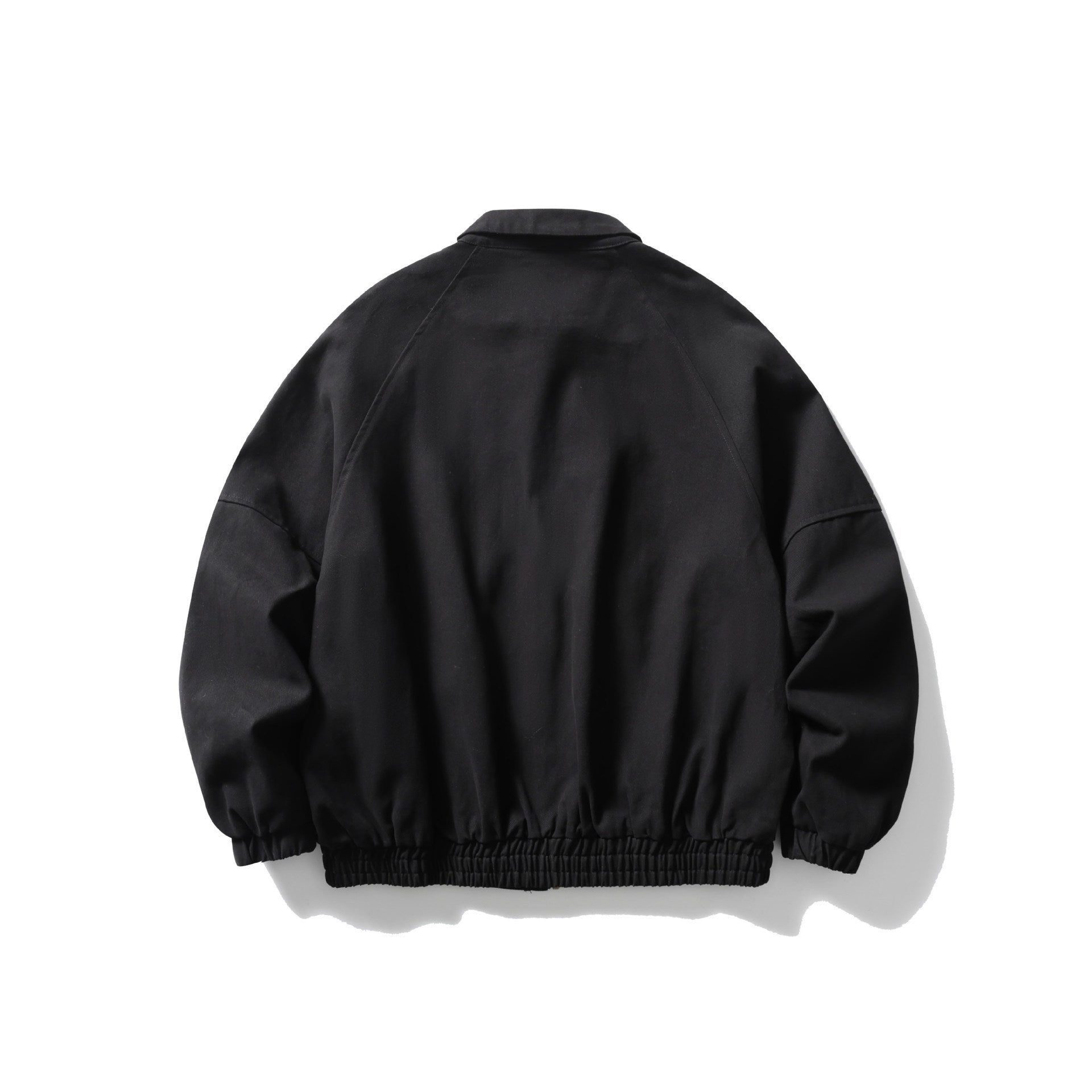 Unisex Boxy Canvas Blouson Jacket with Patch Pockets and Elastic Hem Chichicherry