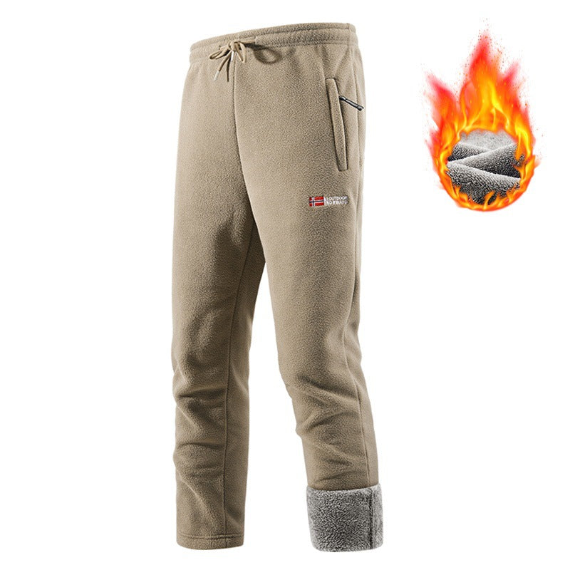Men's thermal fleece jogging pants with sherpa cuffs, drawstring & zip pockets Chichicherry