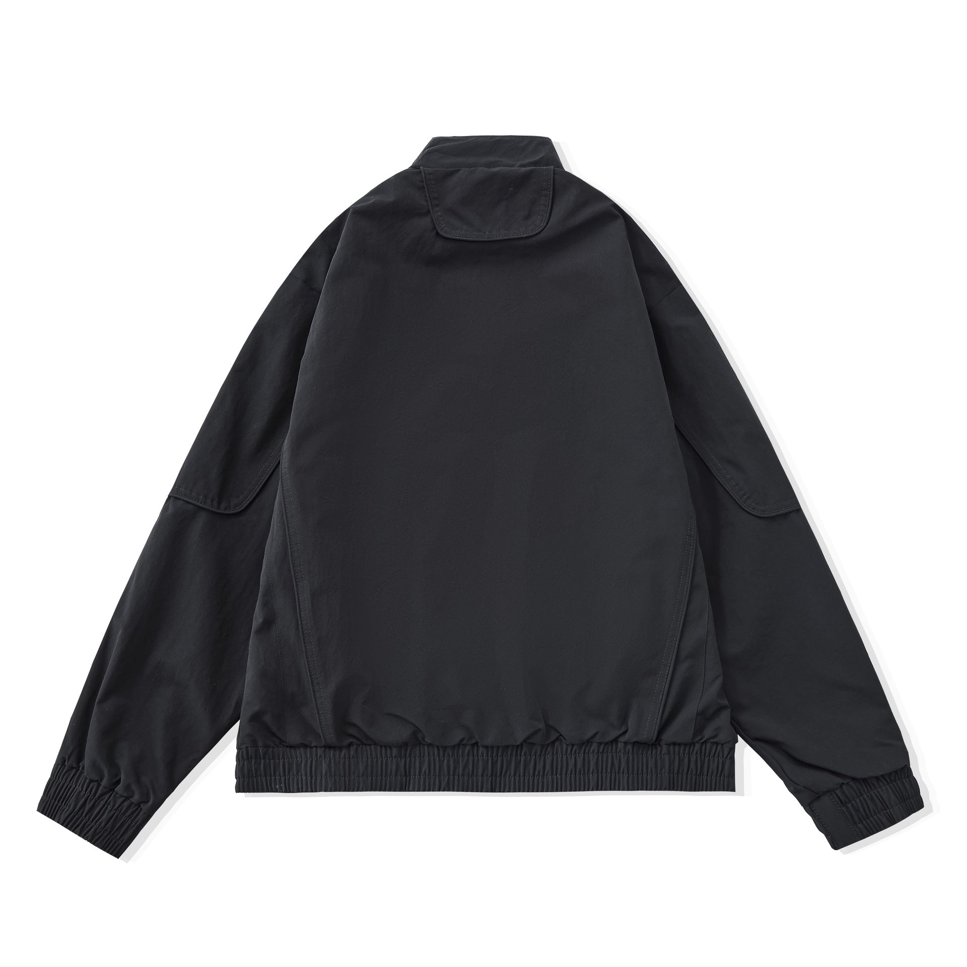 Women Short Boxy Utility Jacket with ergonomic seams, high standing collar and drawstring hood