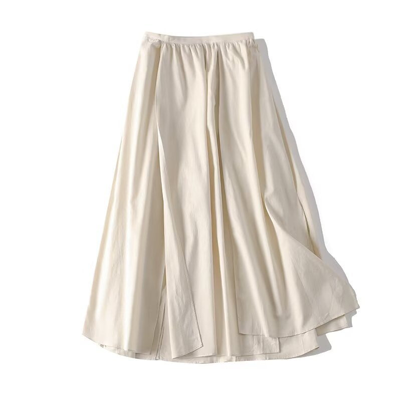 Women's maxi skirt with elastic waistband, wide tiers and side slits Chichicherry
