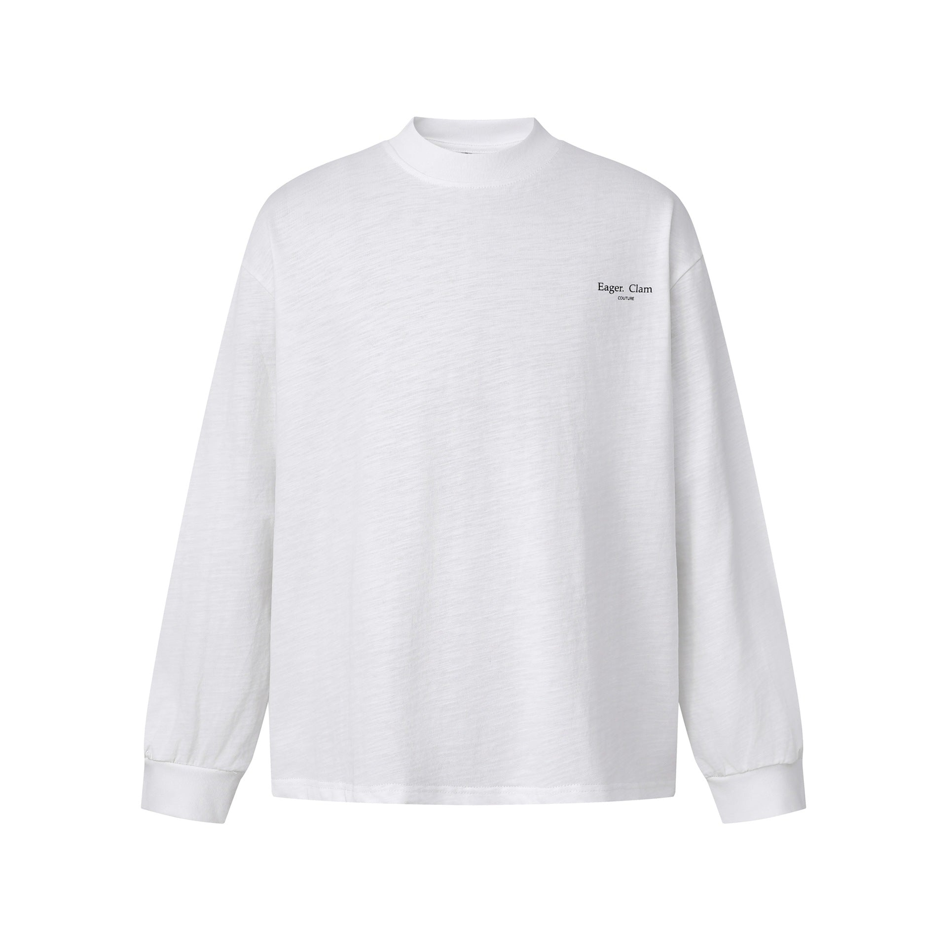 Unisex Oversize-Longsleeve Shirt made of Slub Cotton with a half-high Roll Collar Chichicherry