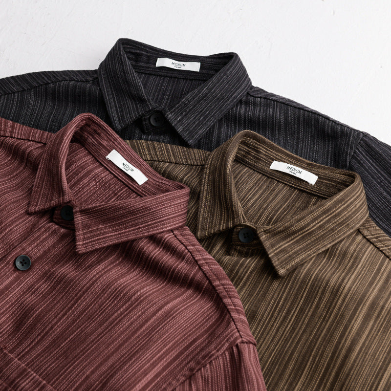 Men's cord overshirt with fine striped texture and attached chest pocket Chichicherry