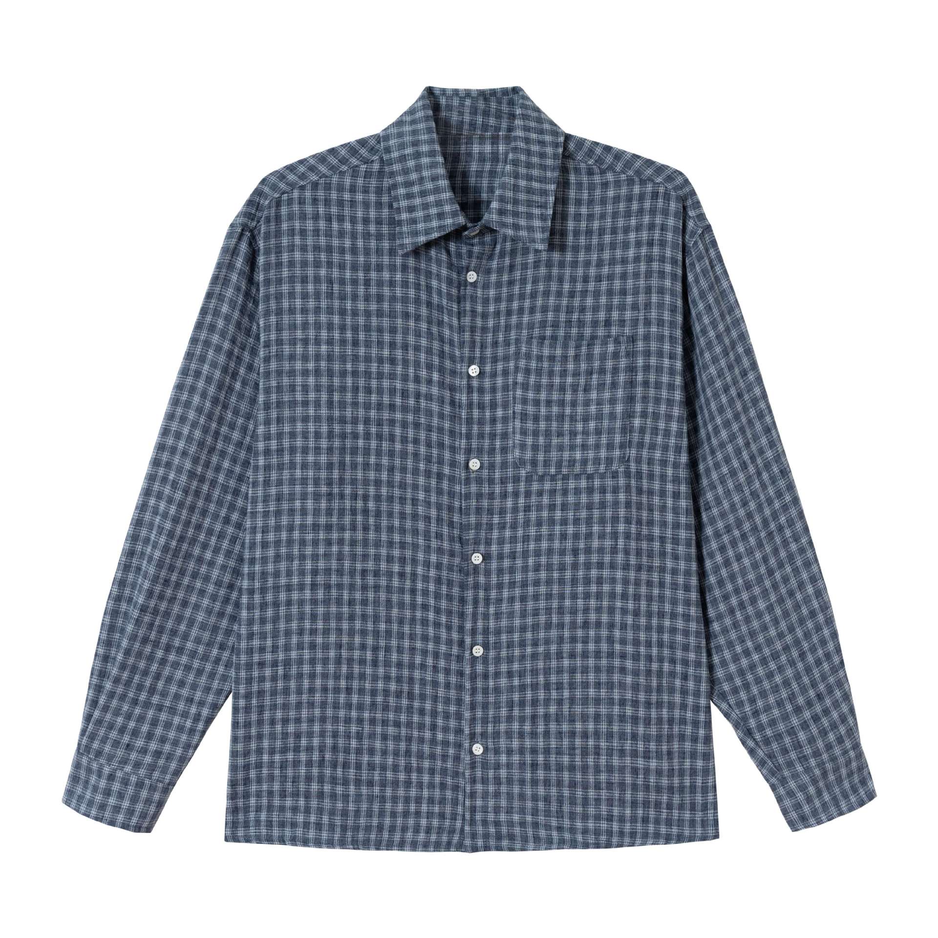 Men's Oversized Flannel Shirt in Relaxed Fit with Chest Pocket Chichicherry