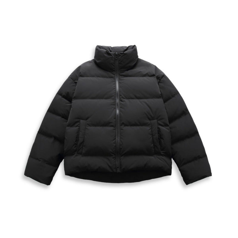 Women's short quilted padded jacket with high stand-up collar and concealed two-way zipper Chichicherry