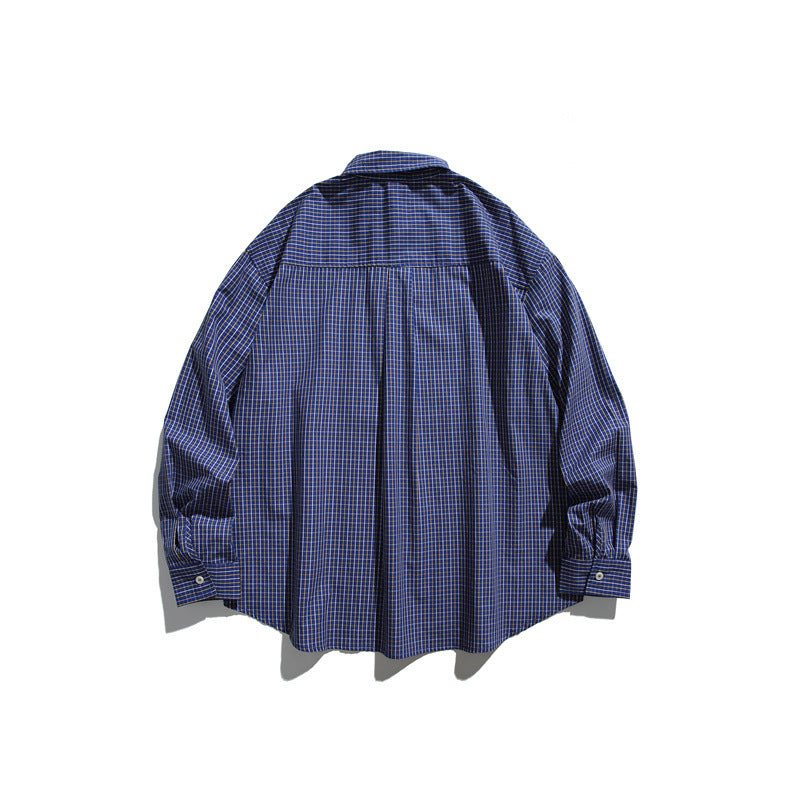 Unisex Loose Oversized Check Shirt with Dropped Shoulder and Chest Pocket Chichicherry