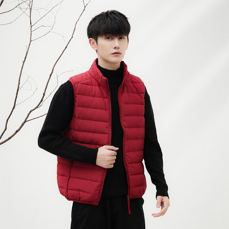 Men's sleeveless quilted thermal vest in city look with stand-up collar and windproof shell Chichicherry