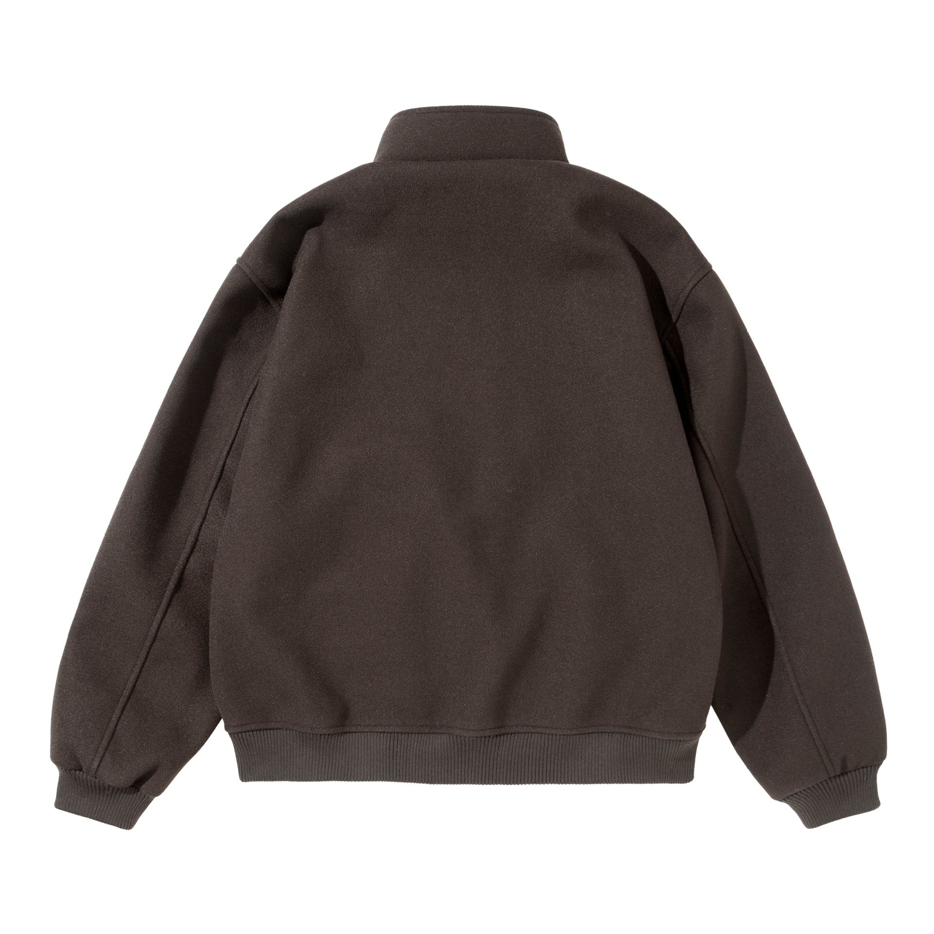 Unisex Short Cut Boxy Wool Blend Blouson with Stand Collar Chichicherry
