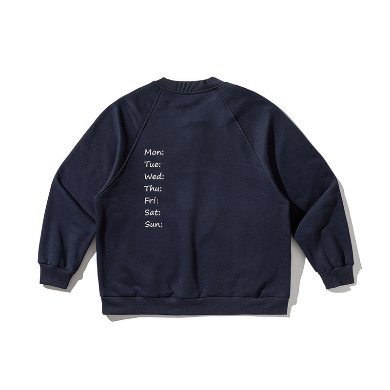 Men's Oversized Sweatshirt with Henley Button Placket, Raglan Sleeves and Round Front Pockets Chichicherry