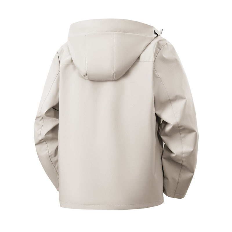 Men's Minimalistic Softshell Hoodie Jacket with Matte Surface, Contrasting Trimmings and Concealed Two-Way Zipper Chichicherry