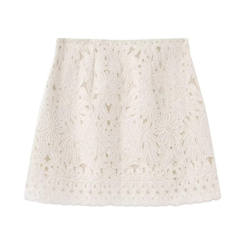 Ladies Embroidered Ruffle Blouse with Wide Trumpet Sleeves and Ties Collar Chichicherry