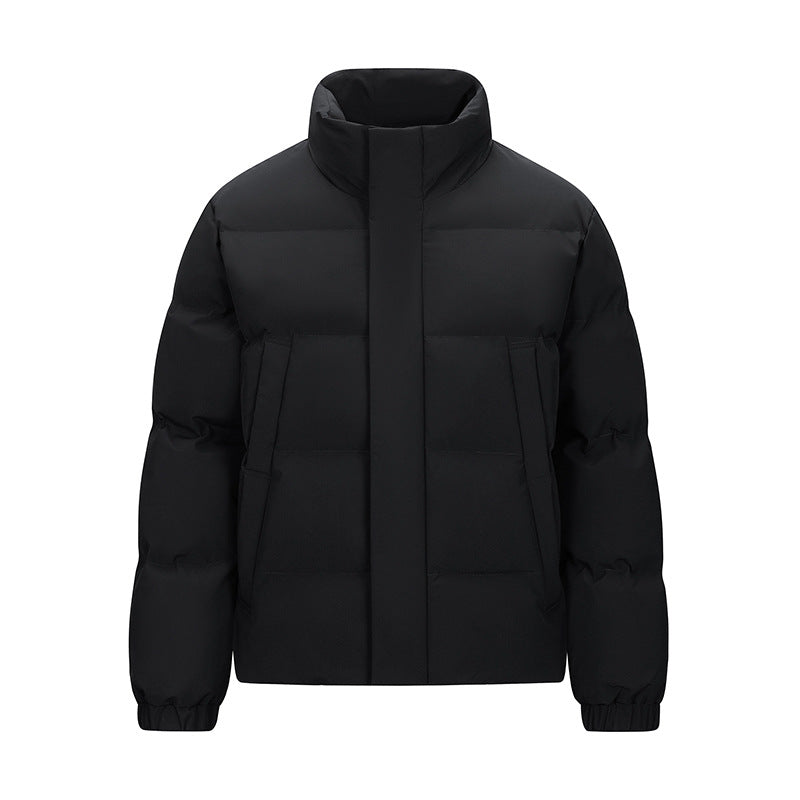 Men's Padded Quilted Jacket with High Stand-Up Collar and Concealed Zip Chichicherry