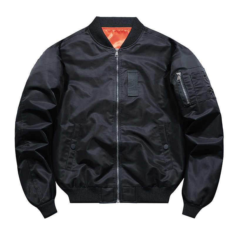 Men's Lightweight Flight Bomber Jacket with Water-Repellent Shell and Contrast Lining Chichicherry
