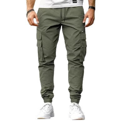 Men's cargo joggers with multifunctional flap & zip pockets, elastic waistband, and tapered leg Chichicherry