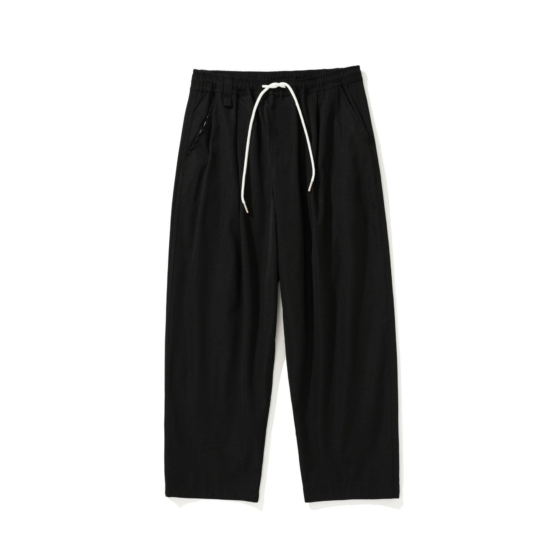 Women's Cropped Comfort Pants with Elastic Waistband and Drawstring Chichicherry