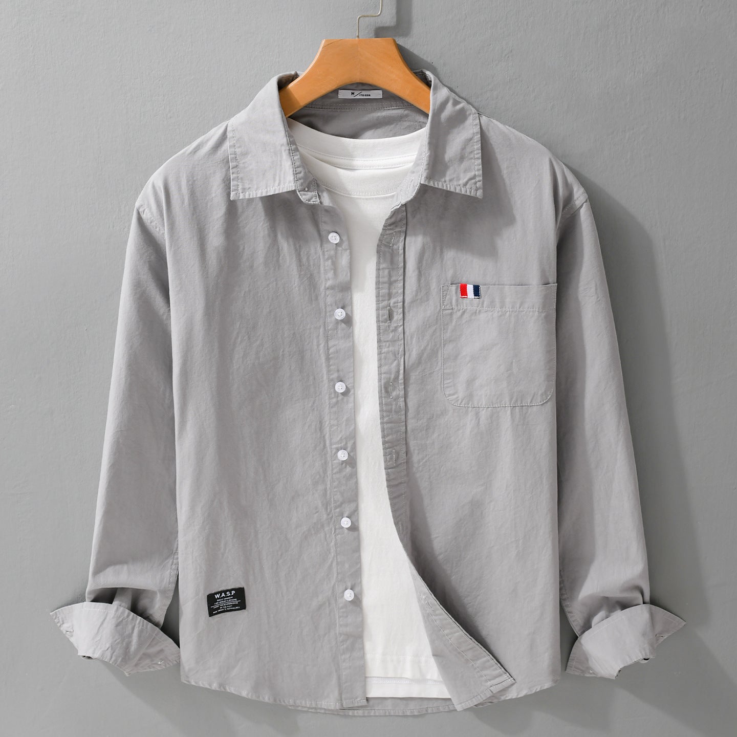 Men's lightweight cotton overshirt in shirt jacket style with chest pocket and soft-touch Chichicherry